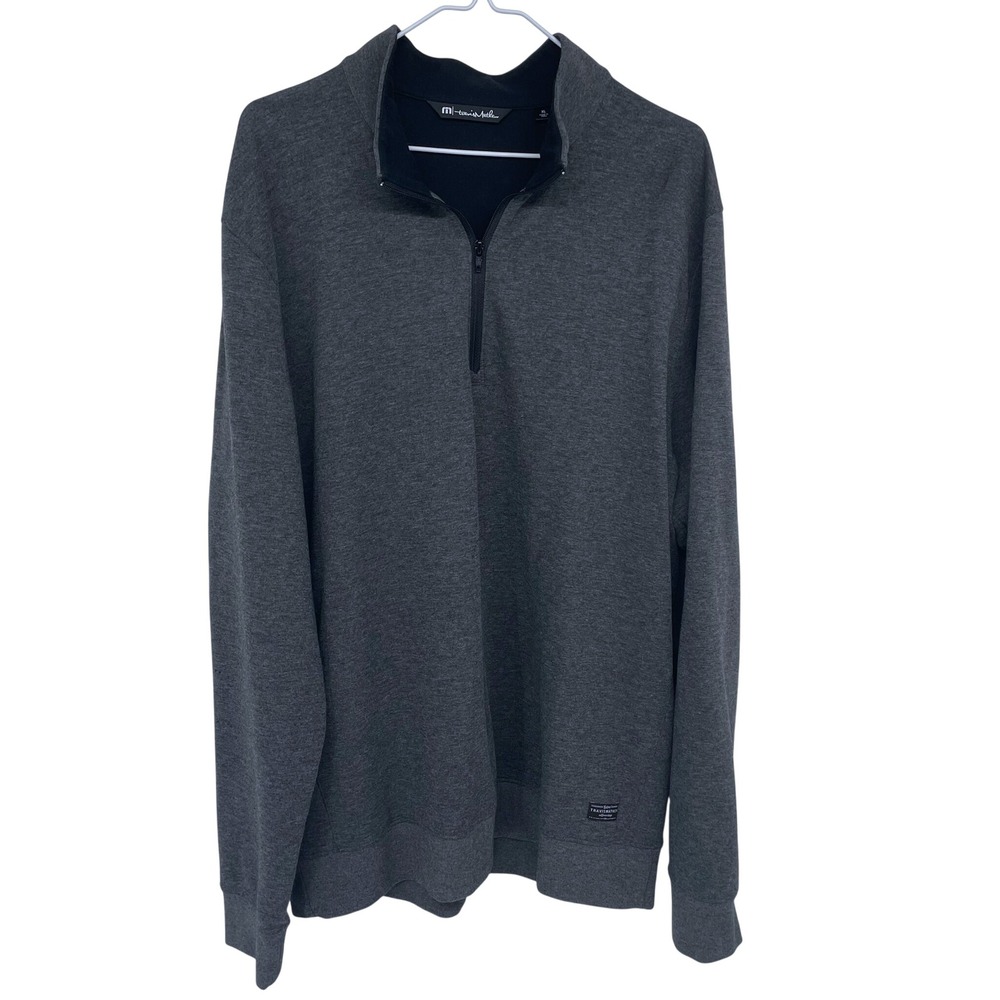 Gray Travis Mathew Long Sleeve 1/4 Zip Pullover XL Golf Golfing Cotton Modal‎